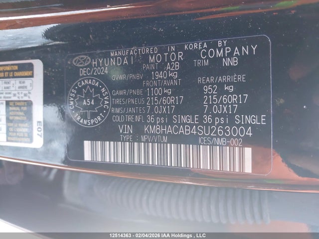 KM8HACAB4SU263004 Hyundai Kona Essential Awd