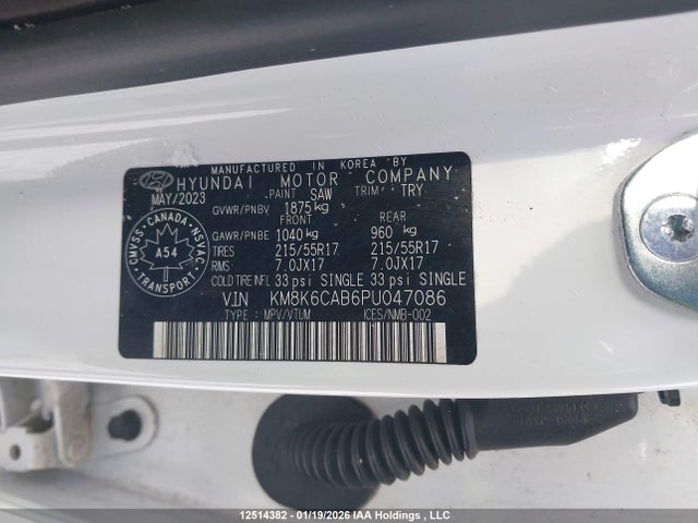 KM8K6CAB6PU047086 Hyundai Kona Sel