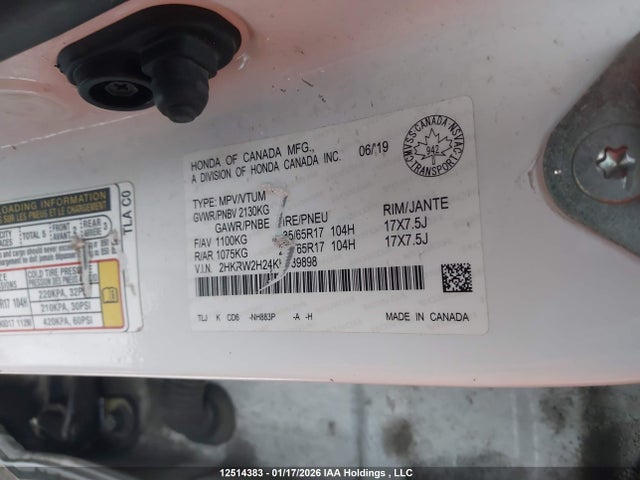 2HKRW2H24KH139898 Honda CR-V LX