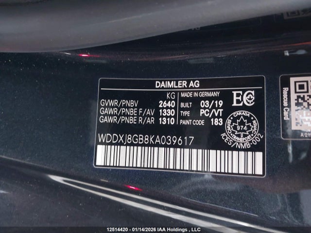 WDDXJ8GB8KA039617 Mercedes-Benz S 560 4matic
