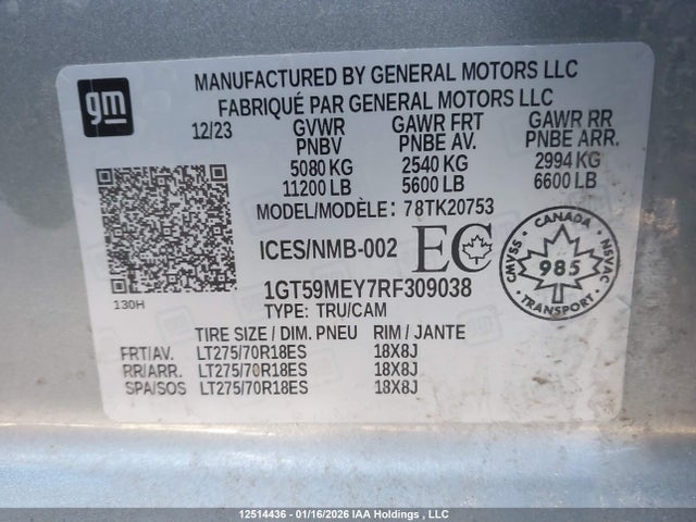 1GT59MEY7RF309038 GMC Sierra K2500 Sle