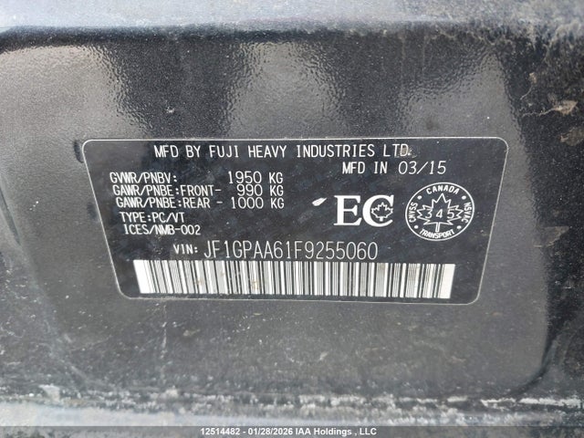 Subaru Impreza 2015 JF1GPAA61F9255060 Image 18