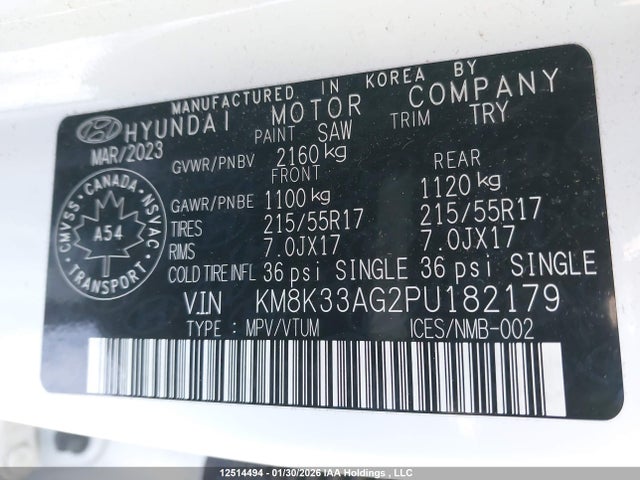 KM8K33AG2PU182179 Hyundai Kona Electric Ultimate