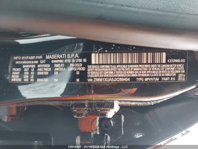 ZN661XUA5JX289404 Maserati Levante