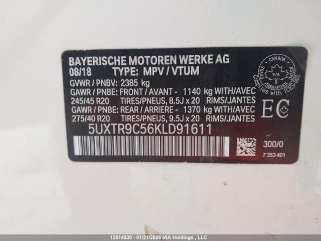 5UXTR9C56KLD91611 BMW X3 Xdrive30i