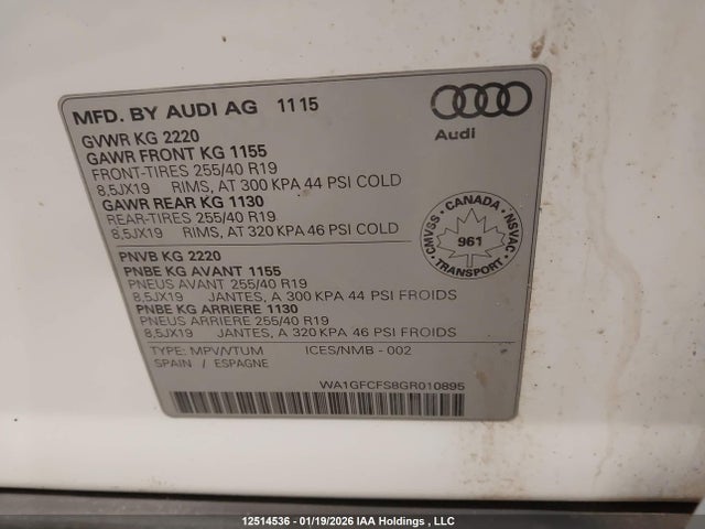 WA1GFCFS8GR010895 Audi Q3 2.0t Technik
