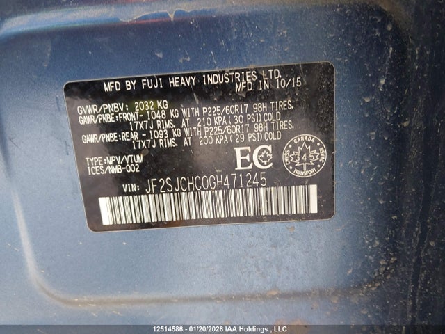 Subaru Forester 2016 JF2SJCHC0GH471245 Image 18