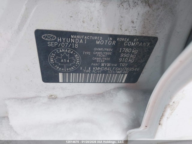 KMHD84LF6KU769546 Hyundai Elantra Preferred