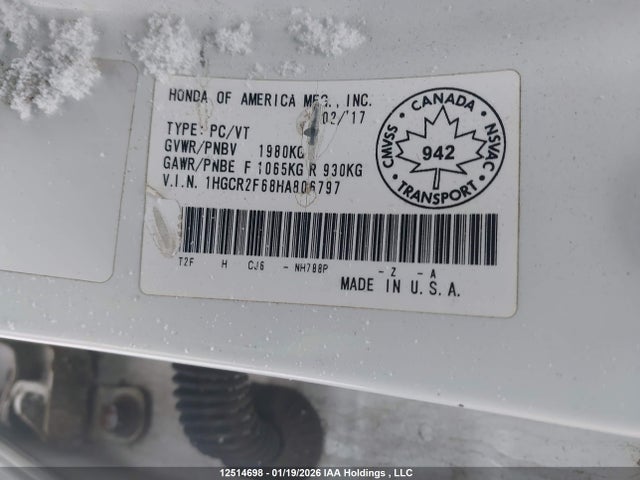 1HGCR2F68HA806797 Honda Accord Sport