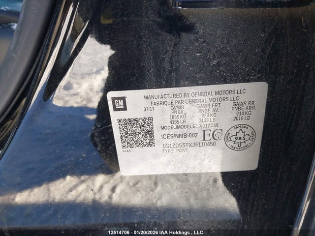 1G1ZD5STXJF110450 Chevrolet MALIBU LT