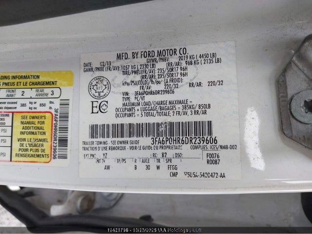 Продаж на аукціоні авто 2013 Ford Fusion Se, vin: 3FA6P0HR6DR239606, номер лоту: 12514741