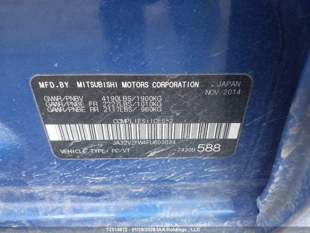 JA32V2FW4FU603034 Mitsubishi Lancer Se