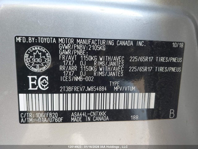 Toyota RAV4 LE 2018 2T3BFREV7JW854884 Image 19