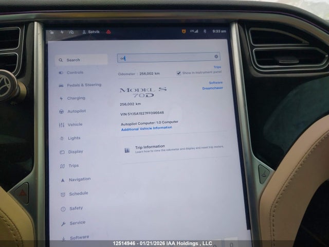 5YJSA1S27FF096648 Tesla Model S 70d