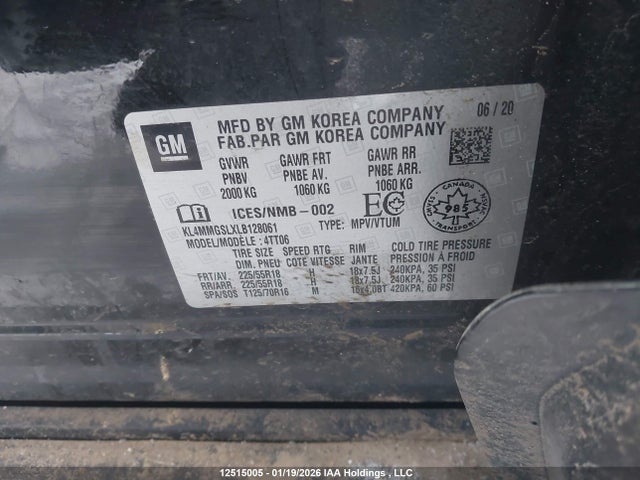 KL4MMGSLXLB128061 Buick Encore Gx Essence