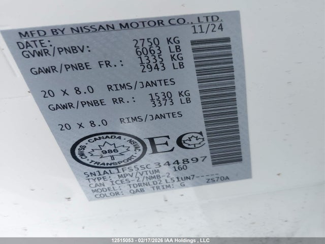 5N1AL1FS5SC344897 Infiniti QX60 LUXE
