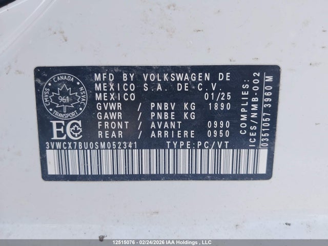 3VWCX7BU0SM052341 Volkswagen Jetta Trendline
