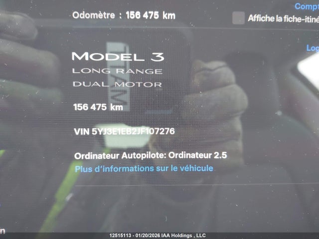 5YJ3E1EB2JF107276 Tesla MODEL 3