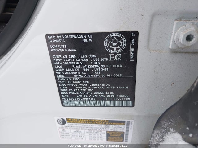 WVGEP9BP9GD004496 Volkswagen Touareg 3.0 Tdi Comfortline/3.0 Tdi Execline/3.0 Tdi Highline/3.0 Tdi Sportline