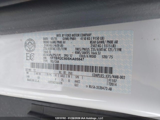 1FTBR2C80SKA05847 Ford Transit-250 Cargo