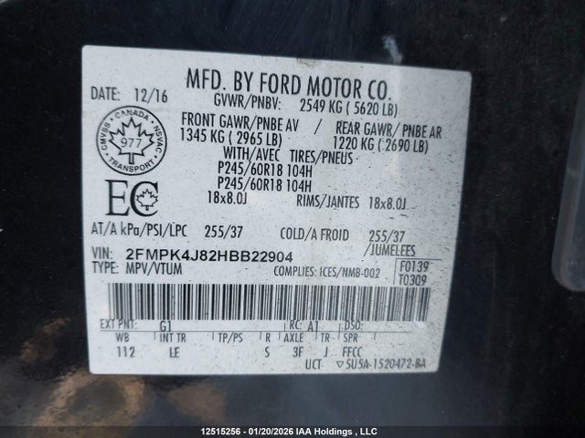 Ford EDGE SEL 2017 2FMPK4J82HBB22904 Image 9
