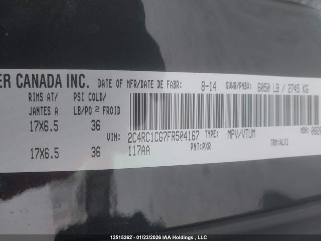 2C4RC1CG7FR504167 Chrysler Town &amp; Country