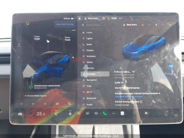 12515320 :رقم المزاد ، XP7YGDEE9TB728754 vin ، 2026 Tesla Model Y مزاد بيع