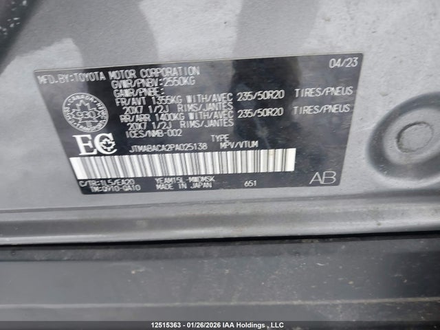 JTMABACA2PA025138 Toyota BZ4X XLE