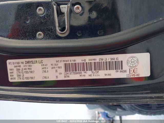 Aukcja sprzedaży 2009 Dodge Ram 1500 St, vin: 1D3HV18T79S800909, numer aukcji: 12515437