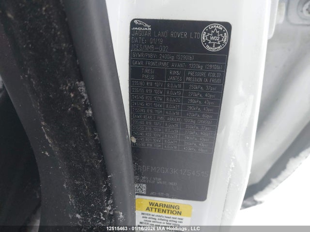SADFM2GX3K1Z54515 Jaguar E-Pace