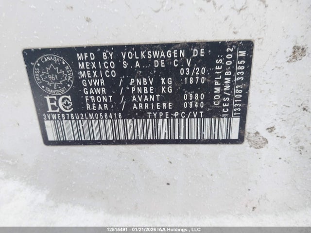 3VWEB7BU2LM056416 Volkswagen Jetta Highline