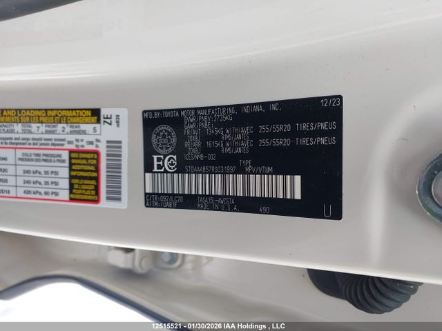 Aukcja sprzedaży 2024 Toyota Grand Highlander, vin: 5TDAAAB57RS031997, numer aukcji: 12515521