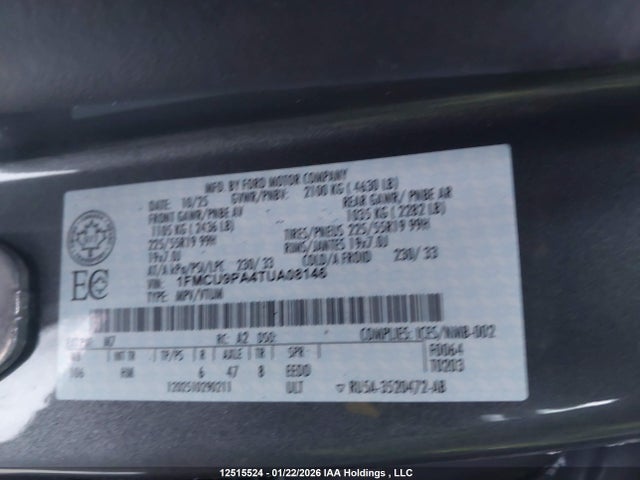 1FMCU9PA4TUA08146 Ford Escape St-line Elite