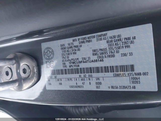 1FMCU9PA4TUA08146 Ford Escape St-line Elite