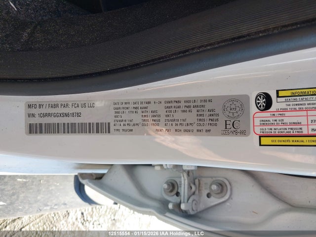 1C6RRFGGXSN618782 RAM 1500 Tradesman