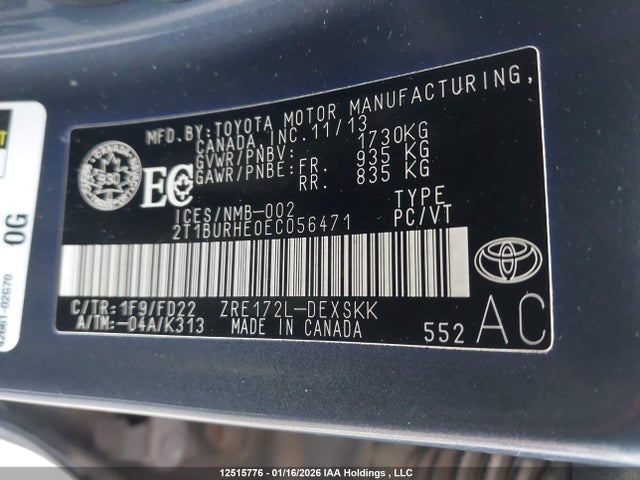 Toyota Corolla S 2014 2T1BURHE0EC056471 Image 9