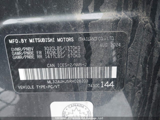 Mitsubishi Mirage 2024 ML32AUHJ5RH026203 Image 9