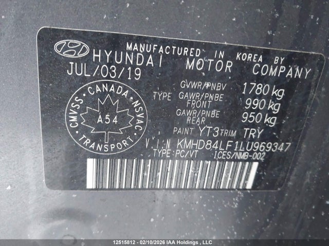 KMHD84LF1LU969347 Hyundai Elantra Ultimate