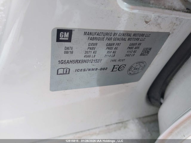 1G6AH5RX8H0121531 Cadillac Ats Turbo Luxury