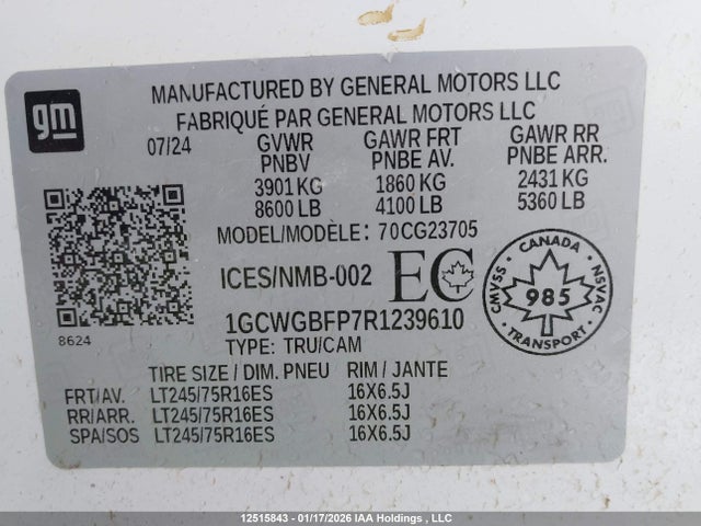 1GCWGBFP7R1239610 Chevrolet Express G2500