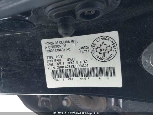 Honda Civic 2018 2HGFC2E28JH004304 Image 9