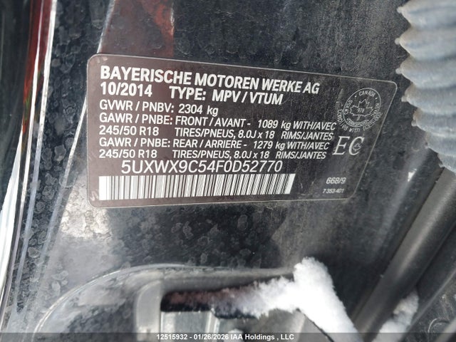 5UXWX9C54F0D52770 BMW X3 Xdrive28i