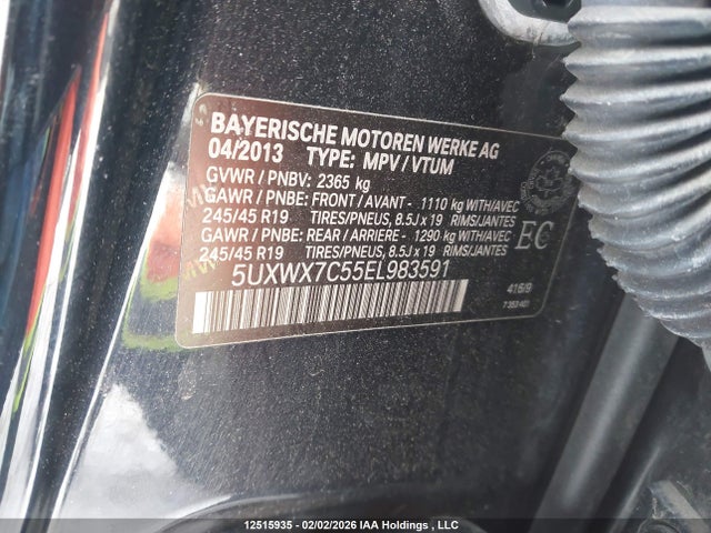 5UXWX7C55EL983591 BMW X3 3.5i