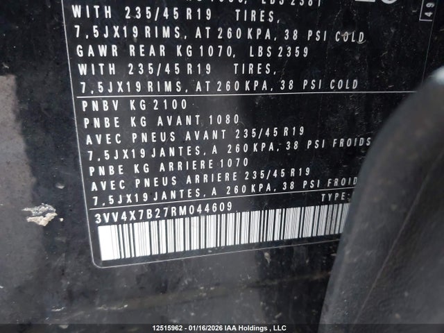 3VV4X7B27RM044609 Volkswagen TAOS SEL