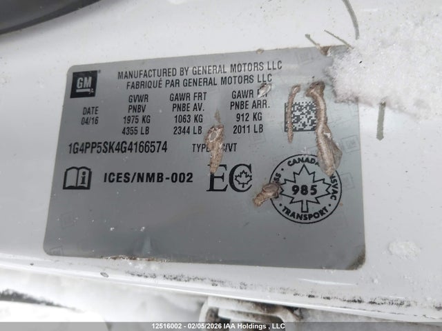 1G4PP5SK4G4166574 Buick Verano