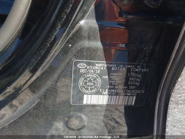 KMHD84LF5KU830675 Hyundai Elantra Preferred