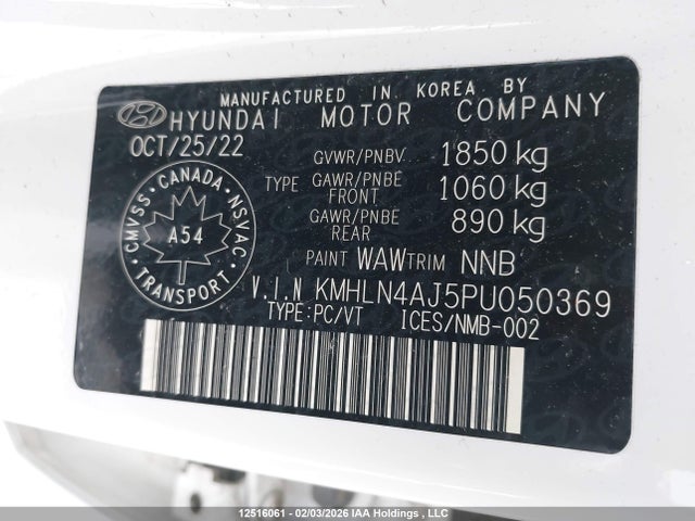 KMHLN4AJ5PU050369 Hyundai Elantra Hybrid Luxury