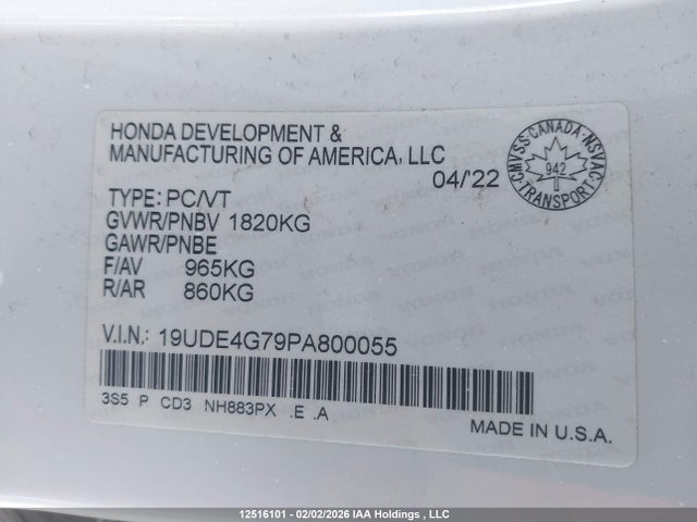 19UDE4G79PA800055 Acura Integra Elite A-spec