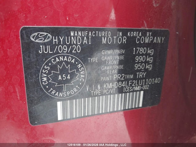Продаж на аукціоні авто 2020 Hyundai Elantra Preferred With Sun And Safety Package Auto Ivt, vin: KMHD84LF2LU110140, номер лоту: 12516109