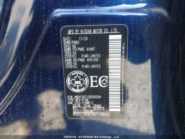 JN8AY3CC1S9200294 Nissan Armada Platinum Reserve